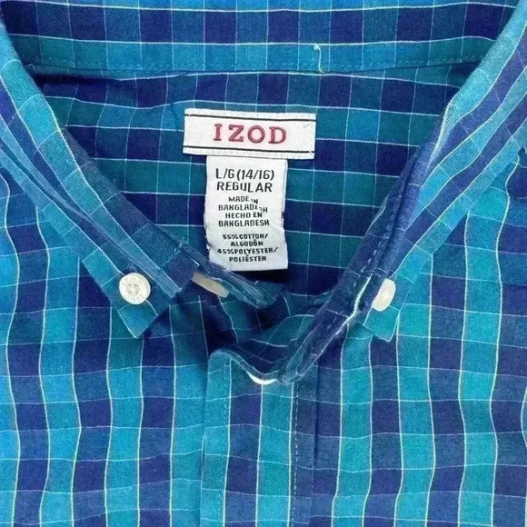 NWOT - Izod Boys Blue Button Down - Size L (14/16) - Picture 2 of 4